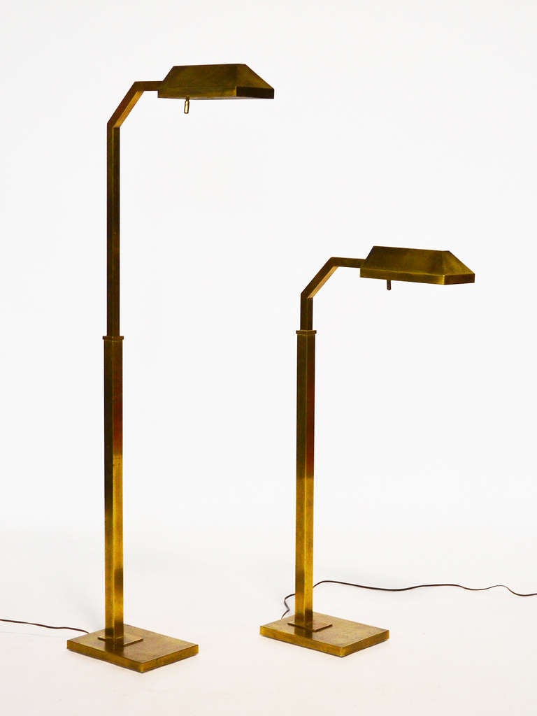 American Pair of brass Chapman adjustable reading lamps