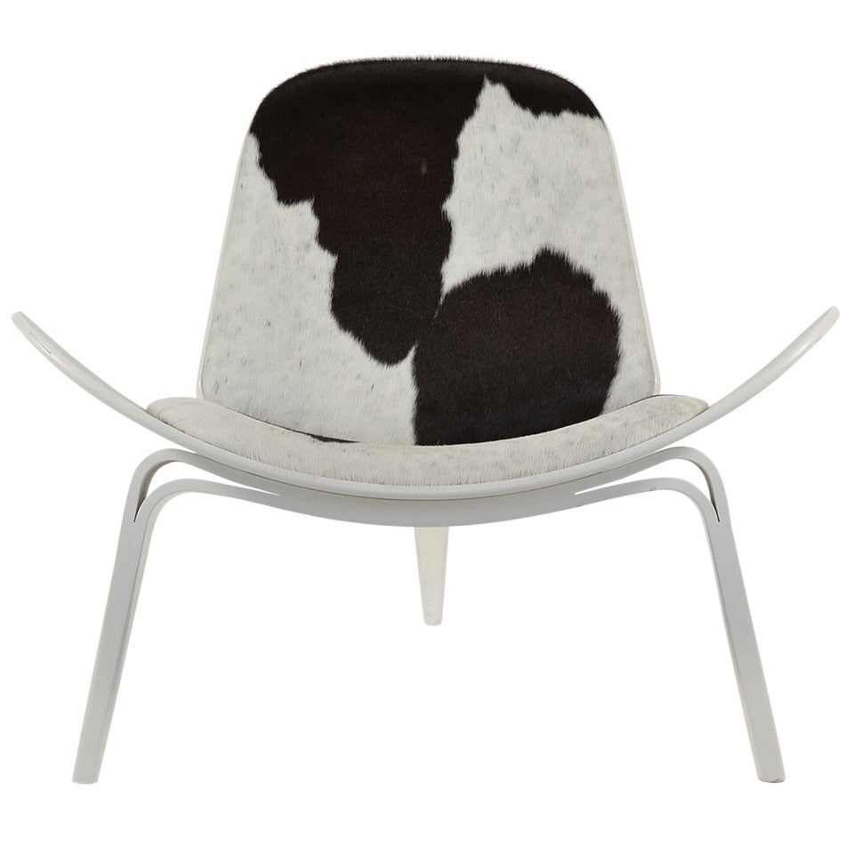 Hans Wegner Shell Chair with Hairy Hide