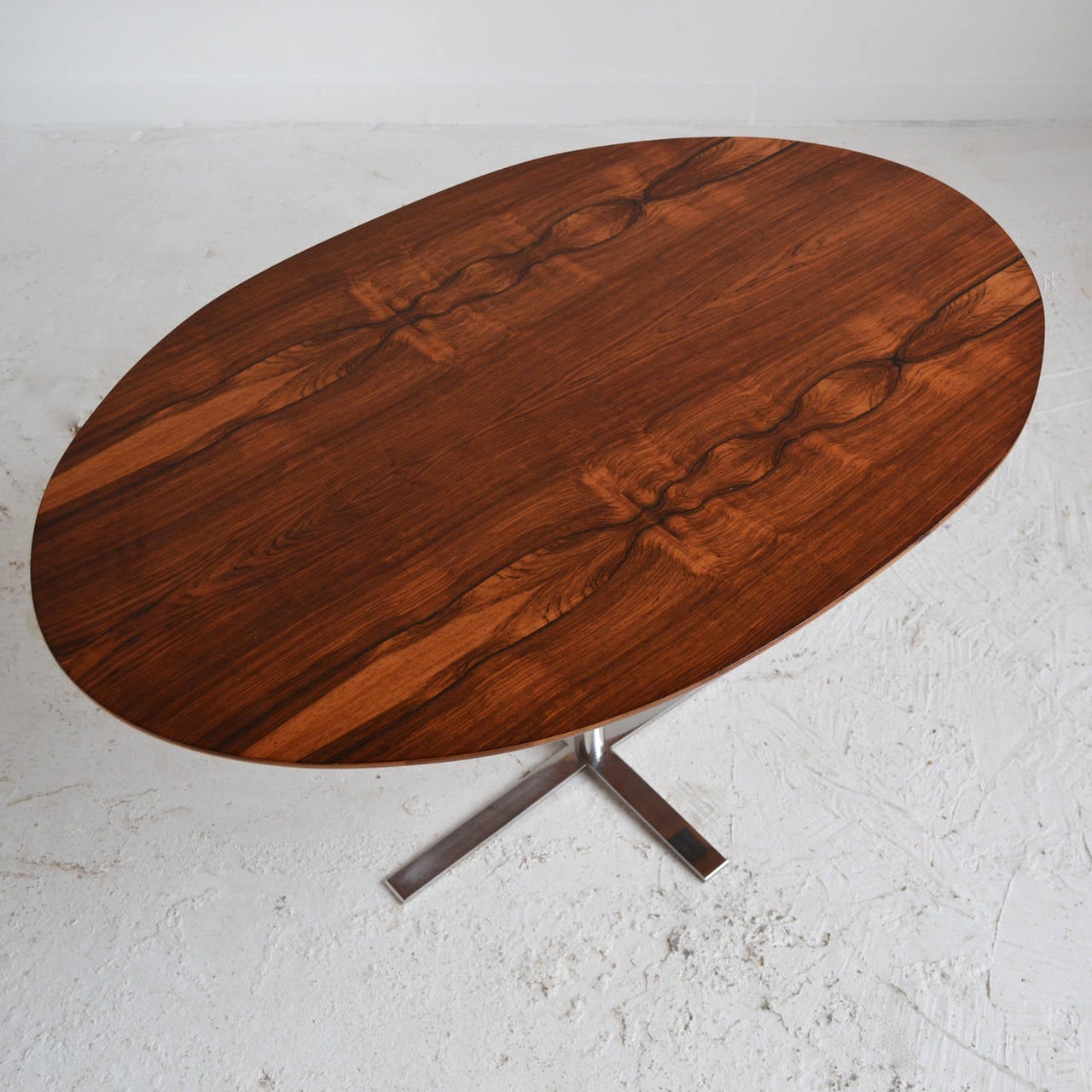 Plated Rosewood and Chrome Occational Table