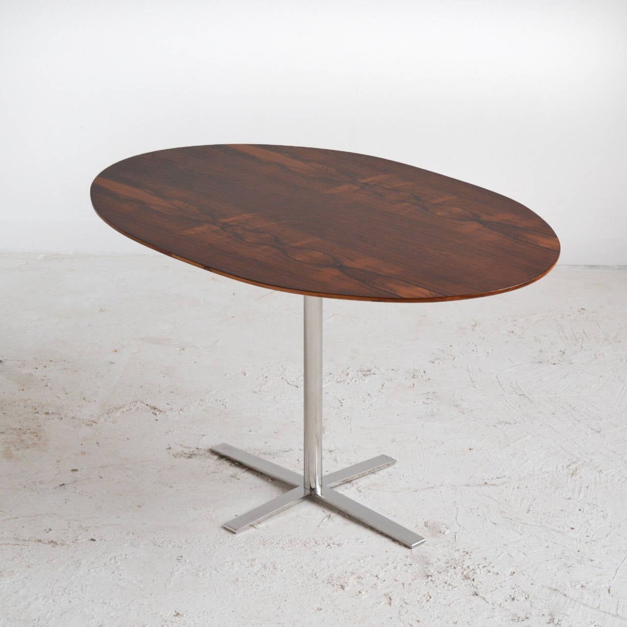 Rosewood and Chrome Occational Table In Excellent Condition In Highland, IN