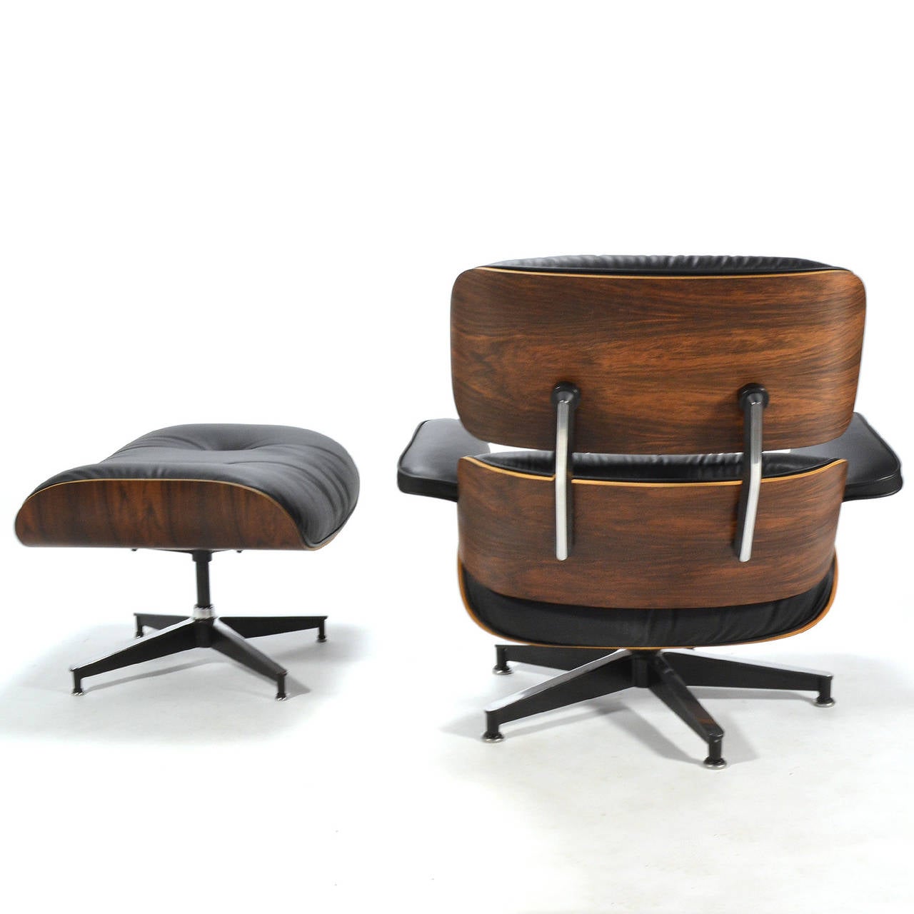 Aluminum Eames Rosewood 670 Lounge Chair and Ottoman by Herman Miller