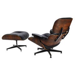Eames Rosewood 670 Lounge Chair and Ottoman by Herman Miller