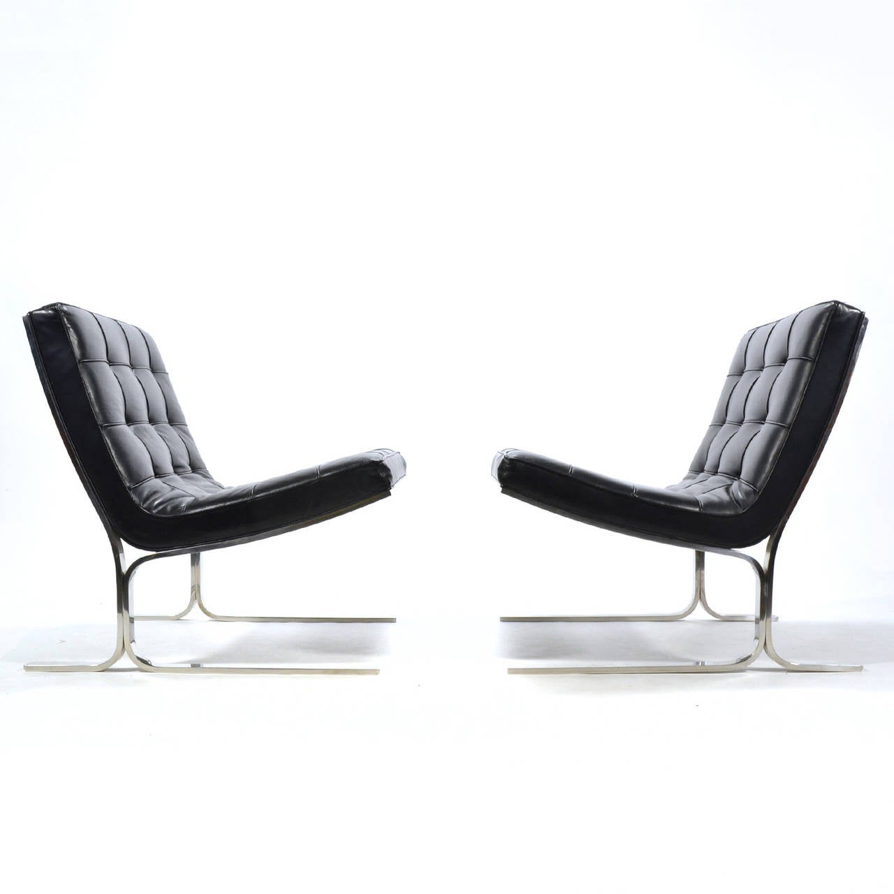 Late 20th Century Nicos Zographos Pair of Lounge Chairs For Sale