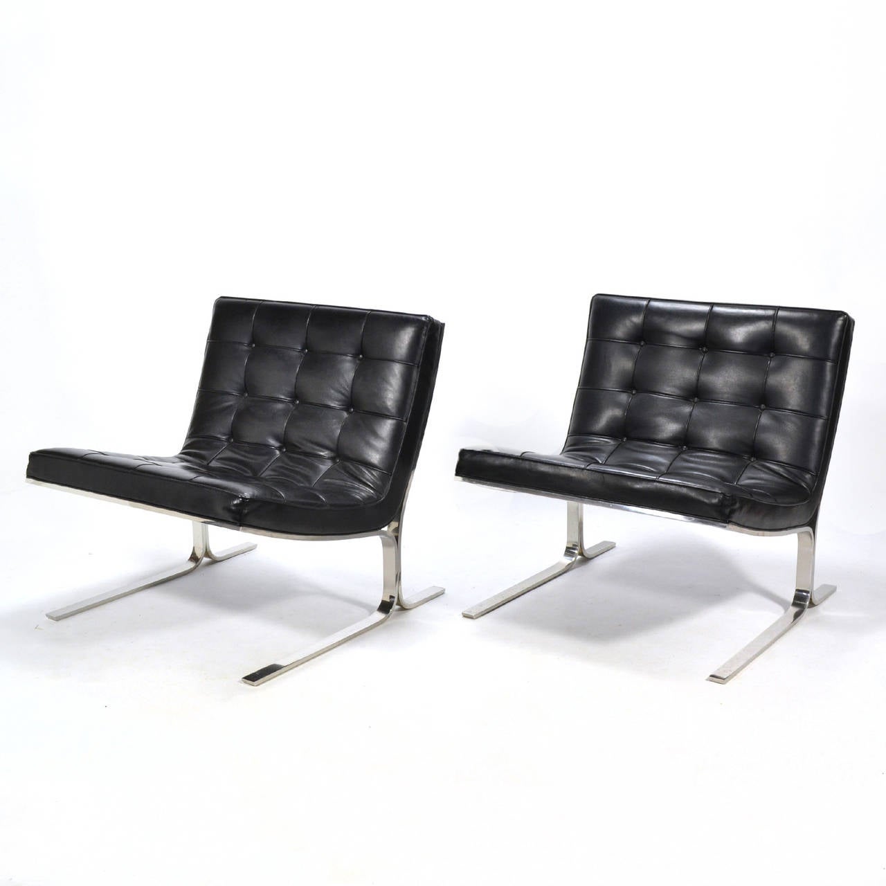 Late 20th Century Nicos Zographos Pair of Lounge Chairs For Sale
