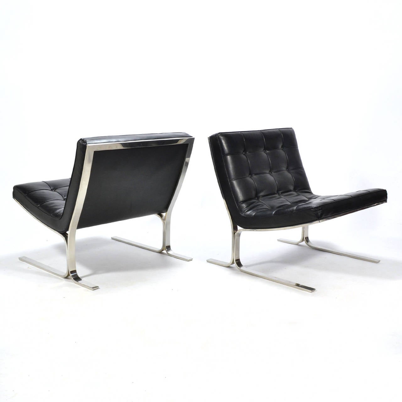 Nicos Zographos Pair of Lounge Chairs For Sale 1