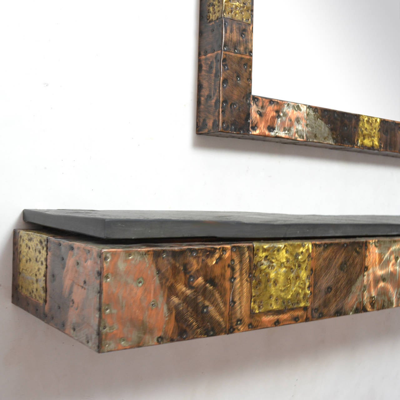 Paul Evans Patchwork Mirror and Wall-Mounted Console 2