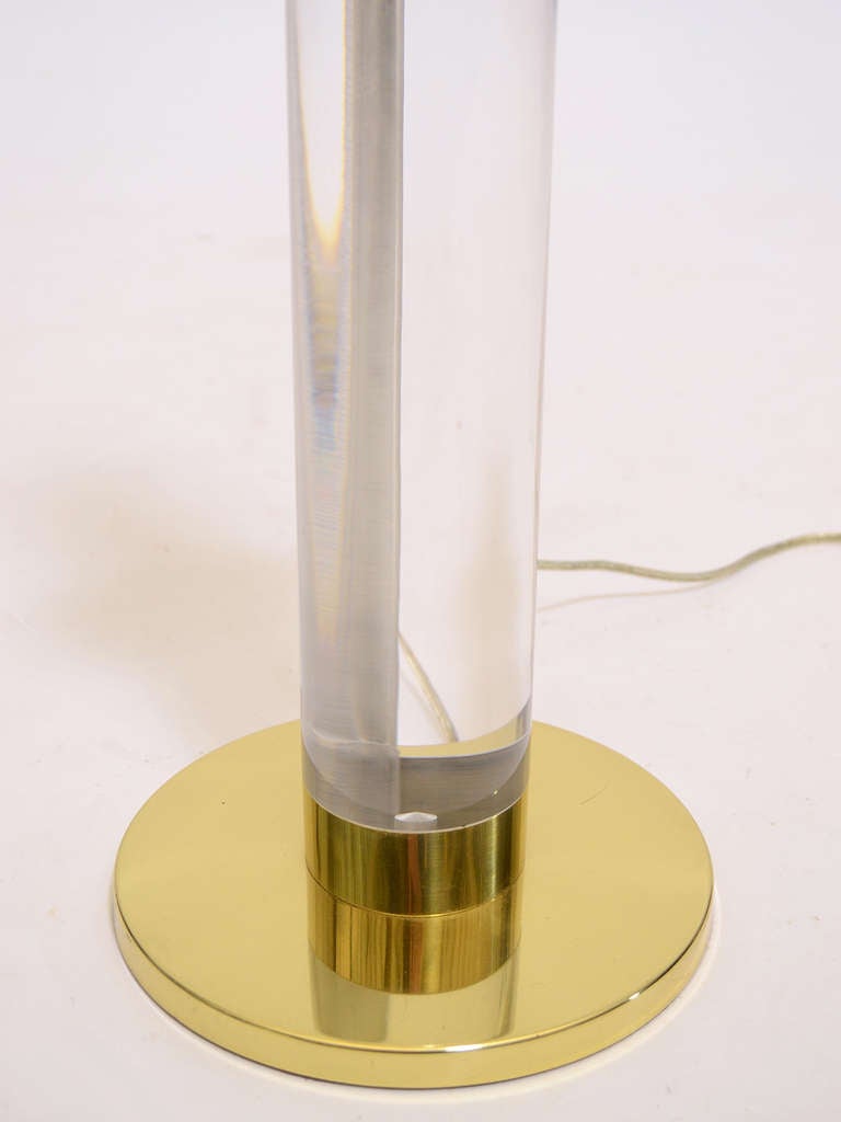 Mid-Century Modern Lucite and Brass Table Lamp by Frederick Cooper For Sale
