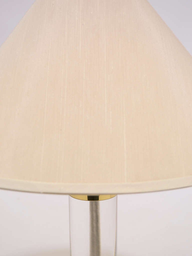 Lucite and Brass Table Lamp by Frederick Cooper In Good Condition For Sale In Highland, IN