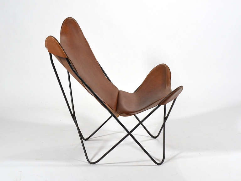 Butterly Chair with Leather Sling by Jorge Ferrari-Hardoy for Knoll 1