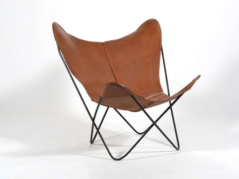 Butterly Chair with Leather Sling by Jorge Ferrari-Hardoy for Knoll 2