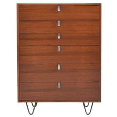 George Nelson Walnut Six Drawer Chest by Herman Miller