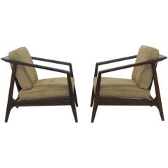Pair of walnut lounge chairs by Jens Risom *Saturday Sale*