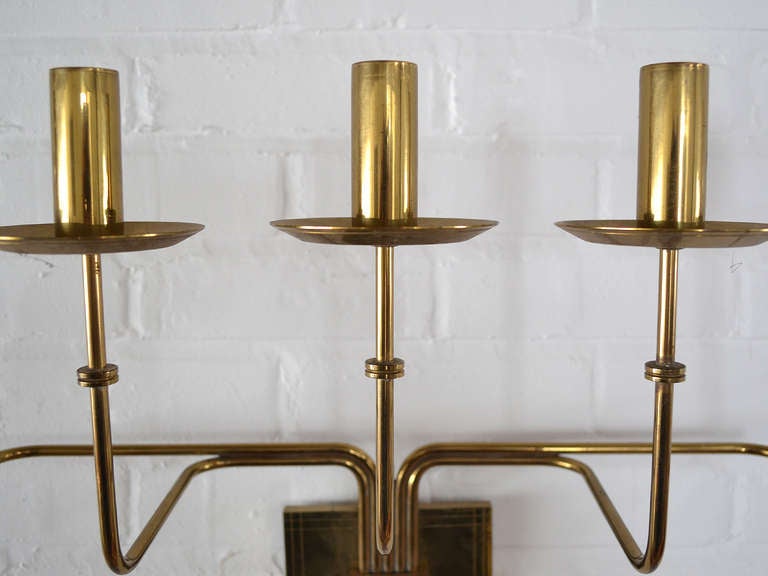 Mid-20th Century Tommi Parzinger Brass Five-Arm Candelabra Sconce by Dorlyn For Sale