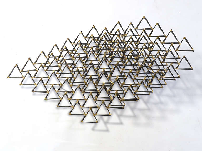 Mid-Century Modern Stacked Triangles Wall Sculpture by Degroot