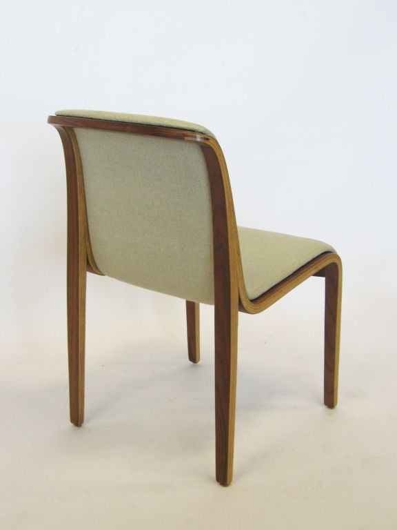 Walnut Set of Bill Stephens chairs by Knoll