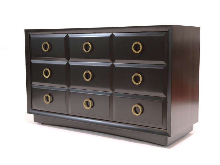 Mid-Century Modern Widdicomb Cabinet with Brass Pulls