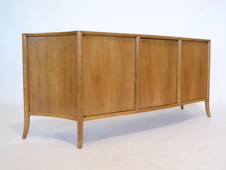 T.H. Robsjohn-Gibbings Saber Leg Credenza by Widdicomb In Excellent Condition In Highland, IN