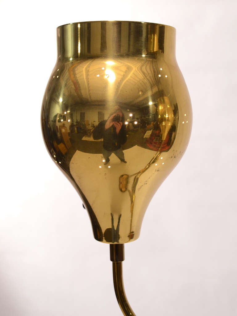 Paavo Tynell for Lightolier Brass Floor Lamp In Good Condition In Highland, IN