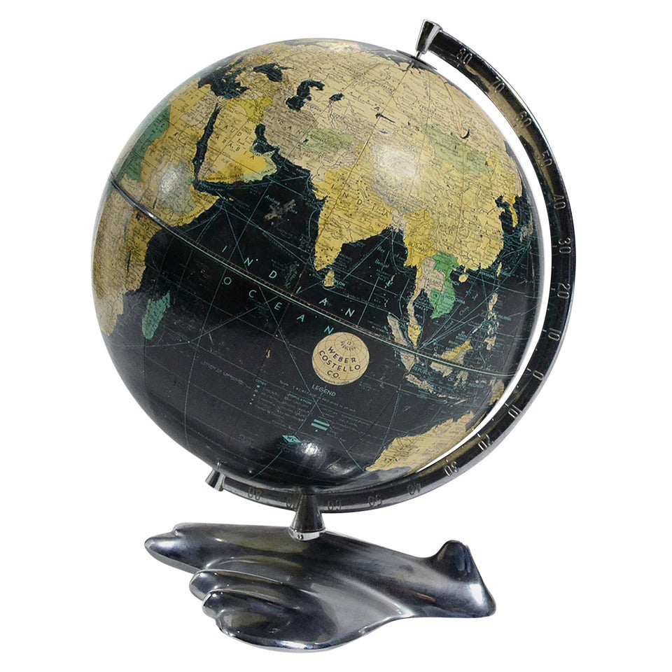 Weber Costello Deco Airplane Base Black Oceans Globe