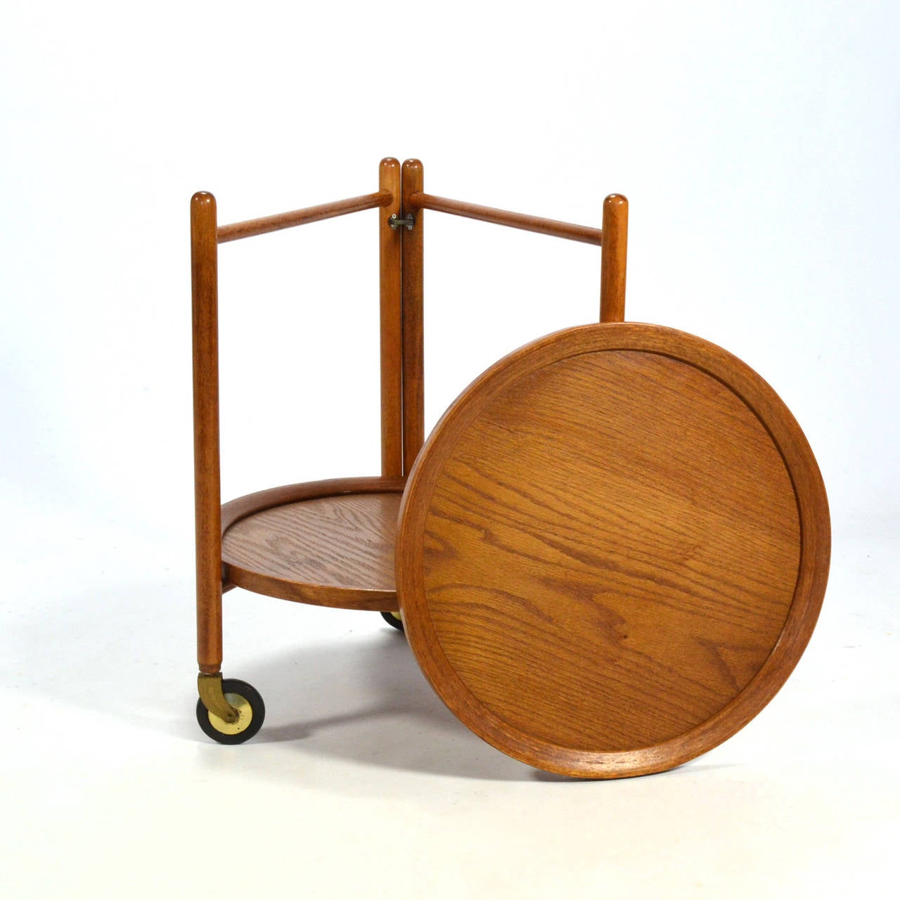 Scandinavian Modern Danish Teak Collapsable Serving Cart