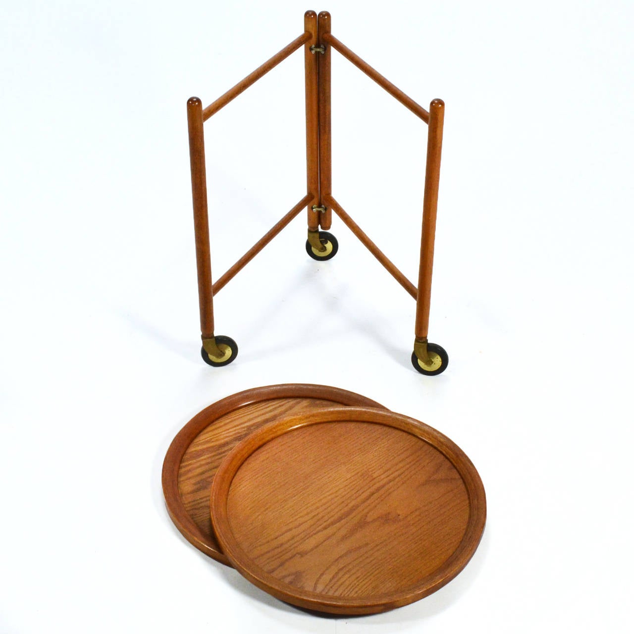 Mid-20th Century Danish Teak Collapsable Serving Cart