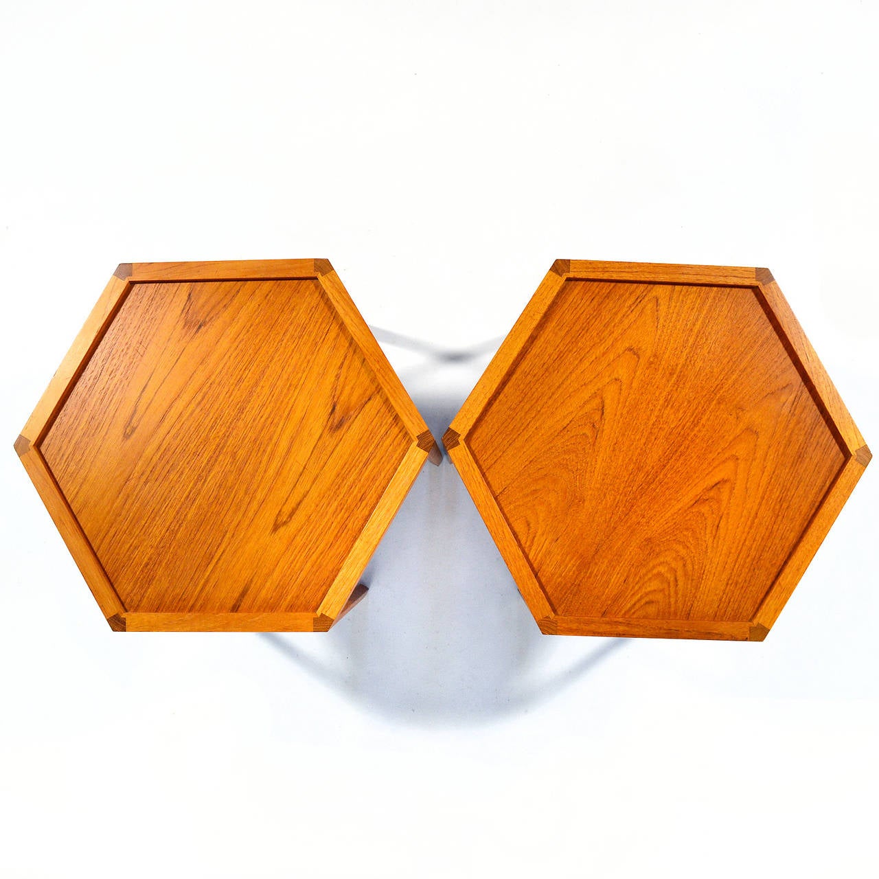 Danish Hans C. Andersen Pair of Hexagonal Side Tables