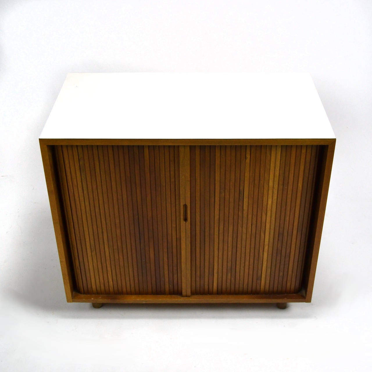 Mid-20th Century Milo Baughman Tambour Door Cabinet by Glenn of California