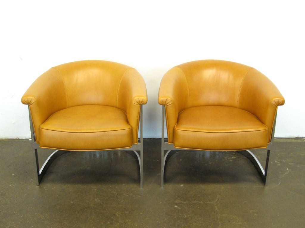 American Pair of Milo Baughman lounge chairs by Thayer Coggin