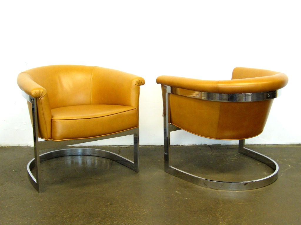 Pair of Milo Baughman lounge chairs by Thayer Coggin 2