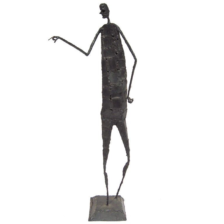 "The Pointer" Metal Giacometti Style Sculpture For Sale