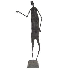 Vintage "The Pointer" Metal Giacometti Style Sculpture