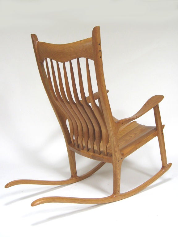 Sam Maloof Style Rocking Chair in White Oak For Sale at 1stDibs