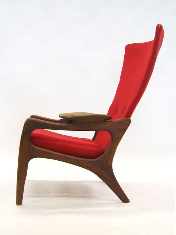 Walnut Pair of Adrian Pearsall wingback chairs by Craft Associates