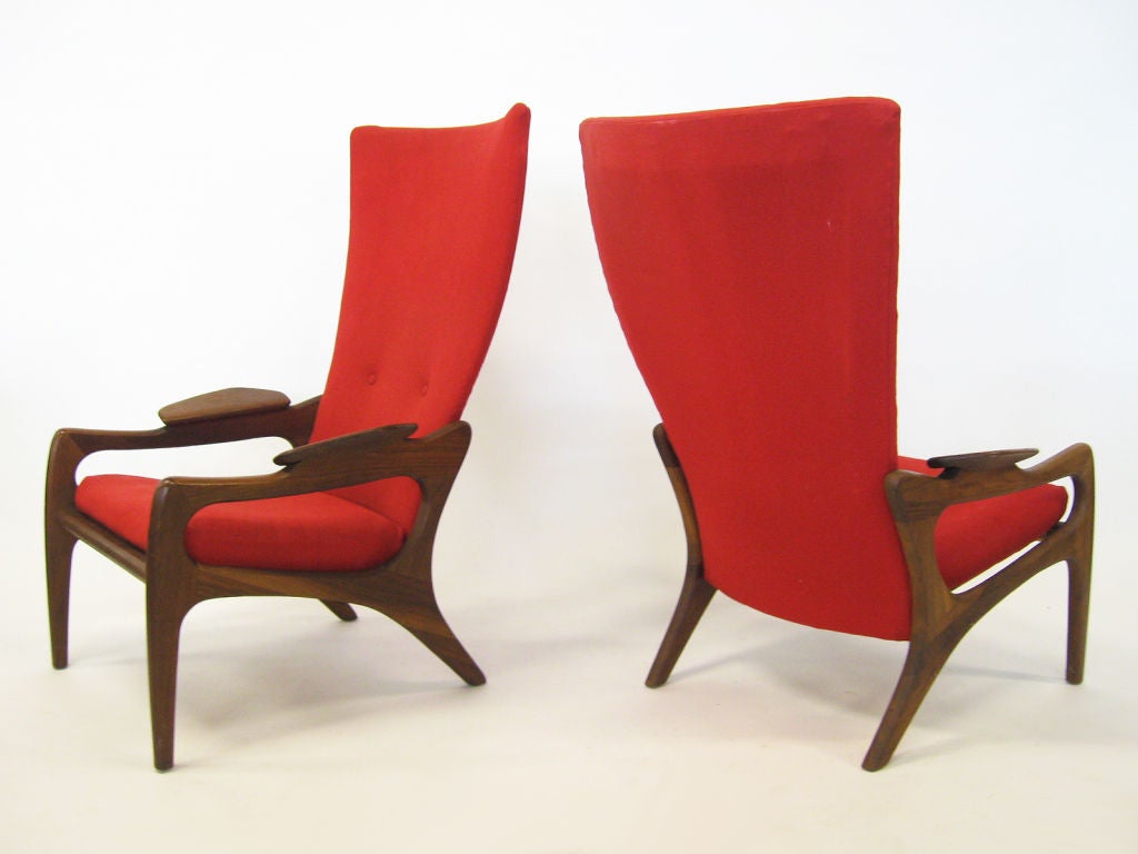 Pair of Adrian Pearsall wingback chairs by Craft Associates 5