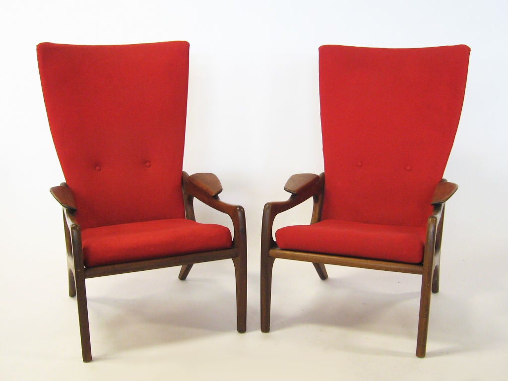 Pair of Adrian Pearsall wingback chairs by Craft Associates 1