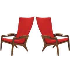 Pair of Adrian Pearsall wingback chairs by Craft Associates