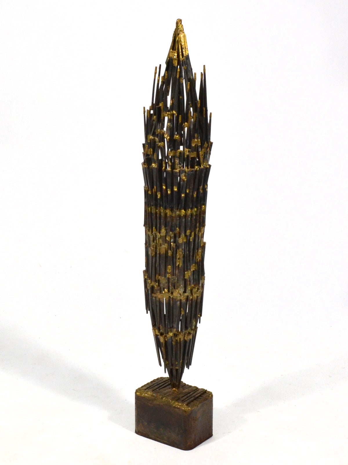 Mid-Century Modern Abstract Brutalist Sculpture in Iron and Bronze