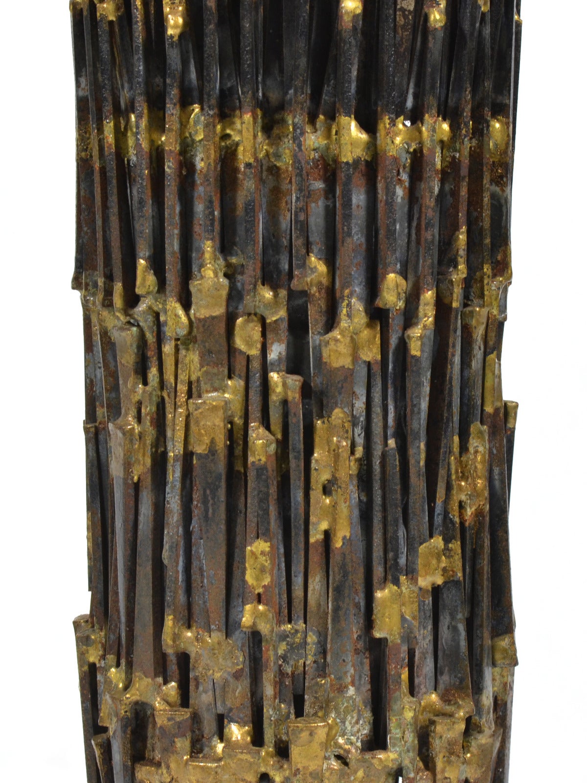 Abstract Brutalist Sculpture in Iron and Bronze In Good Condition In Highland, IN