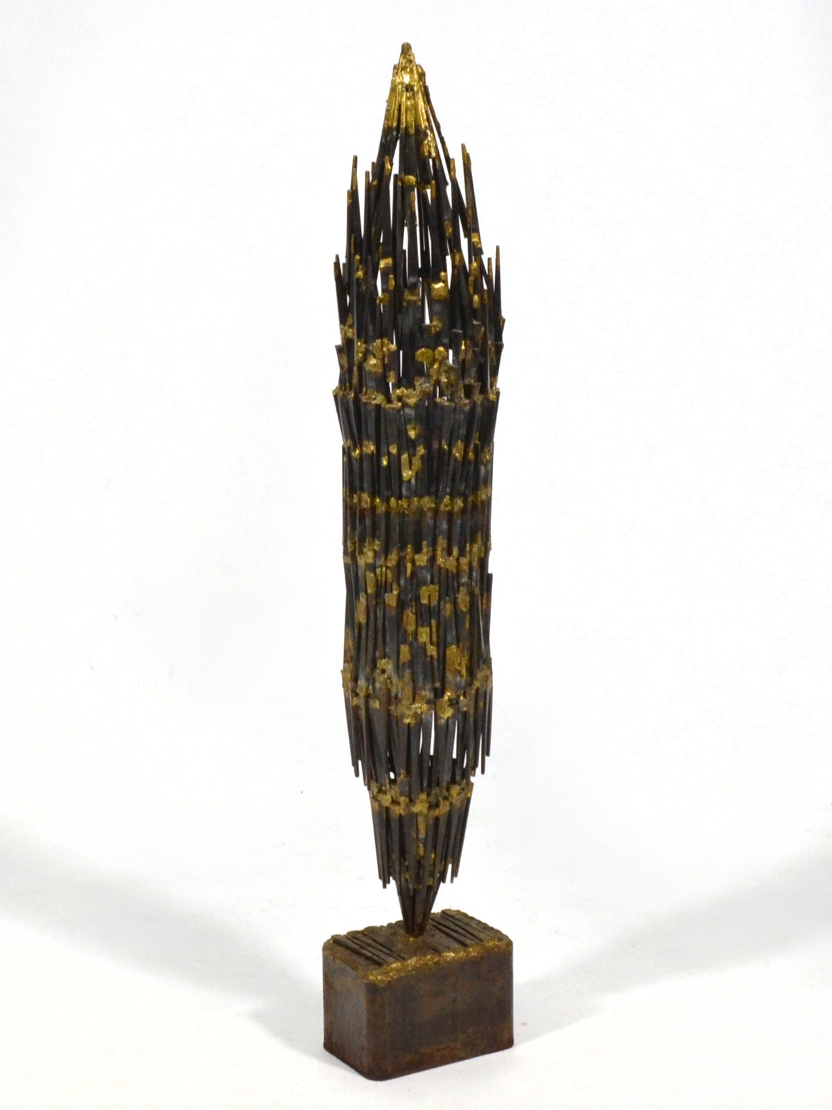 Abstract Brutalist Sculpture in Iron and Bronze 1