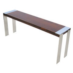 Rosewood and chrome console table