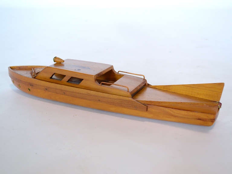 Mid-Century Modern Great wooden model boat from the 1950s