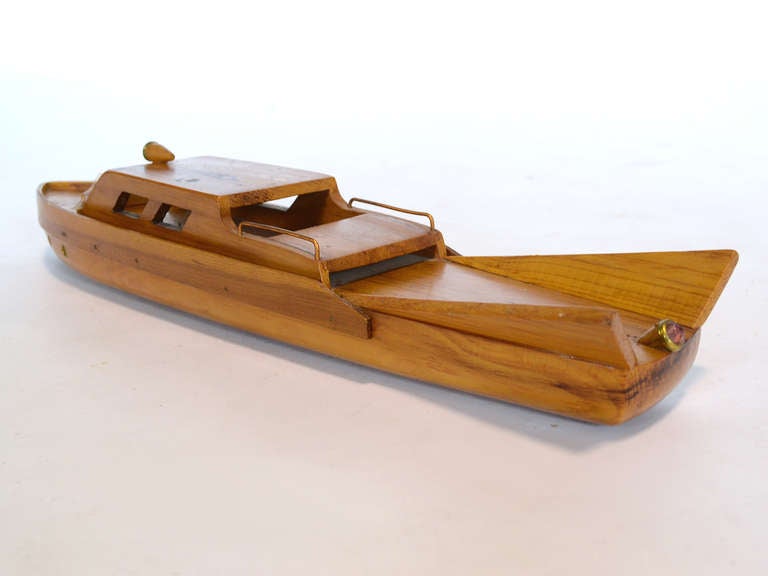 Wood Great wooden model boat from the 1950s