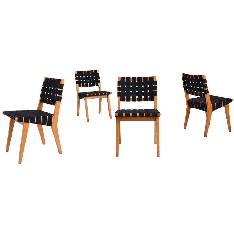 Set of Four Early Jens Risom Side Chairs by Knoll