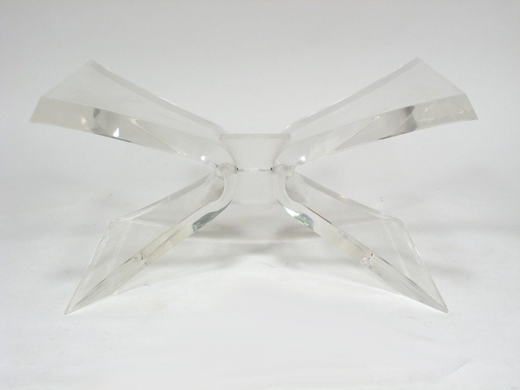 Lucite & glass butterfly coffee table by Lion in Frost 1