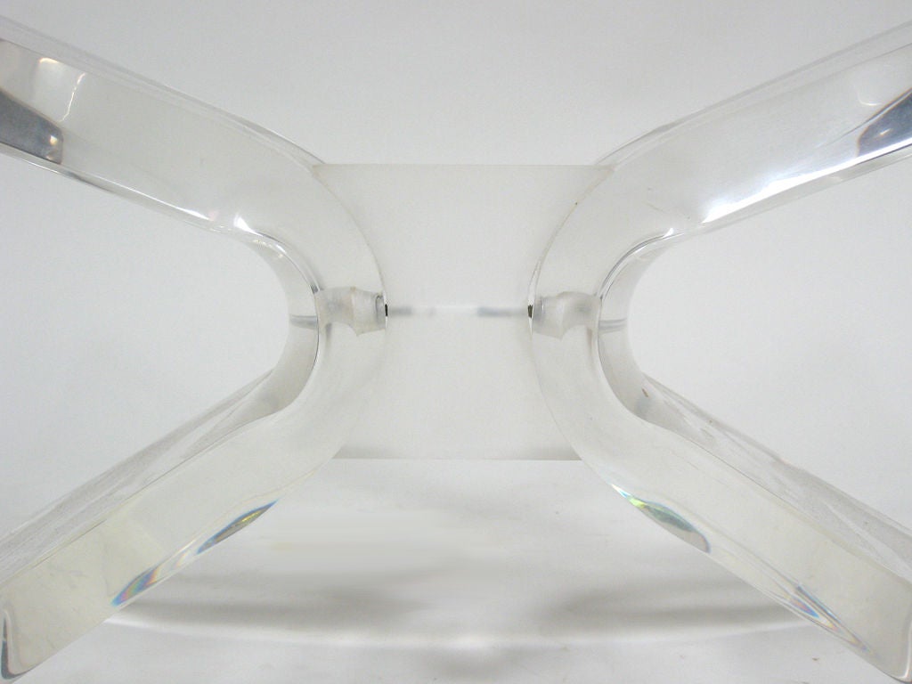 Lucite & glass butterfly coffee table by Lion in Frost 2