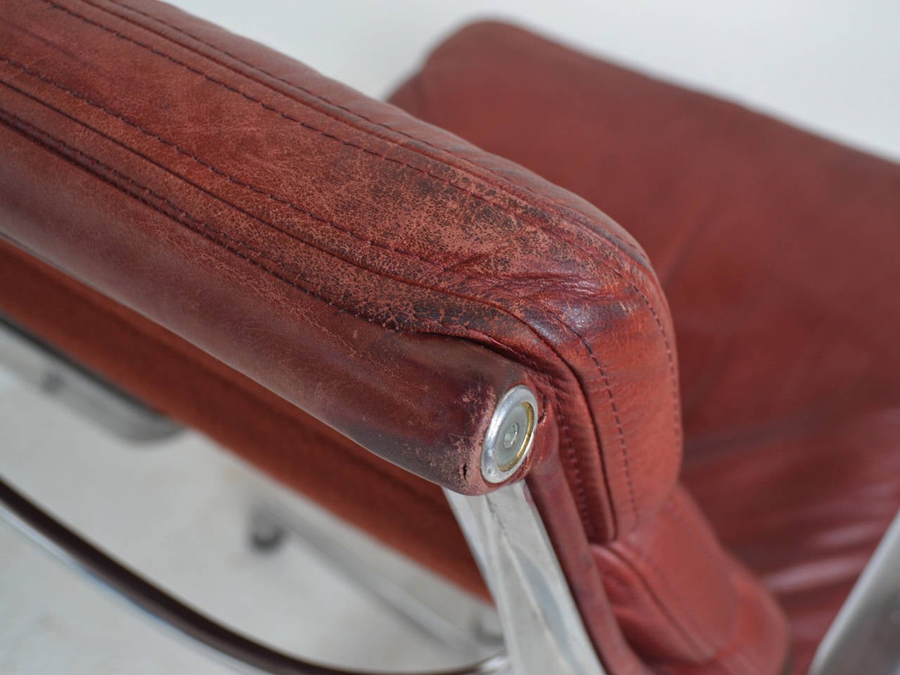 Leather Eames Soft Pad Lounge Chairs by Herman Miller
