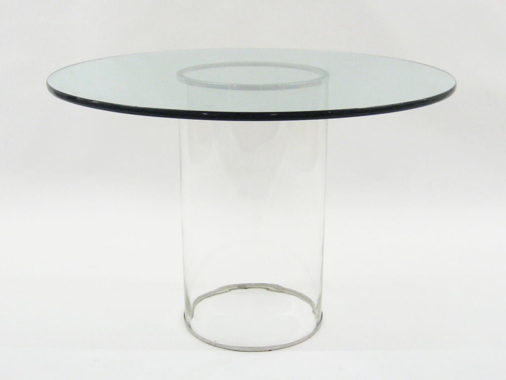Minimalist all glass dining table