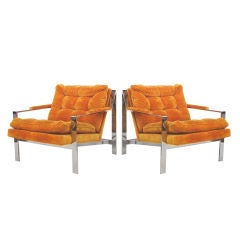 Vintage Pair of lounge chairs by Milo Baughman for Thayer Coggin