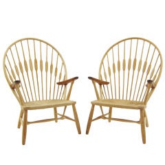 Pair of Hans Wegner peacock chairs by Johannes Hansen