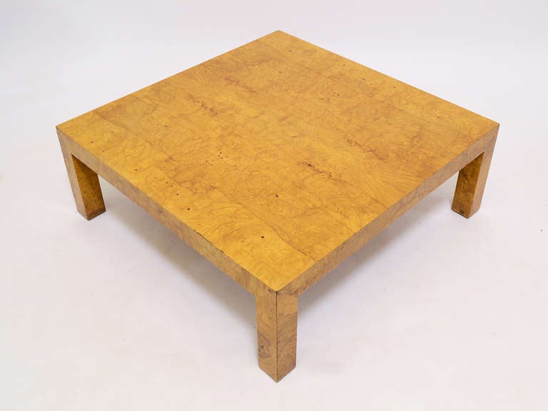 Milo Baughman Burl Wood Coffee Table In Good Condition In Highland, IN